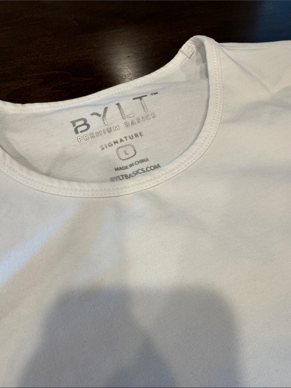 BYLT Basics White Short Sleeve Crew Tee - Picture 2 of 2
